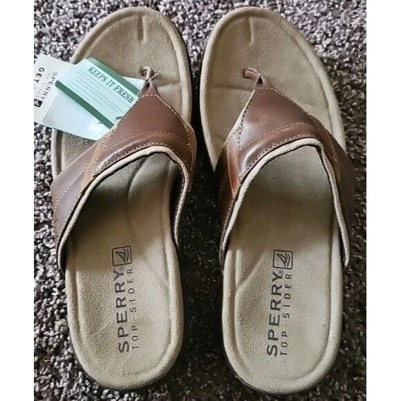 Sperry Mens Baitfish Thong Sandals, Brown Size 11 M main image 7